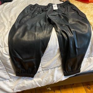 Mango never worn size 2x leather joggers.